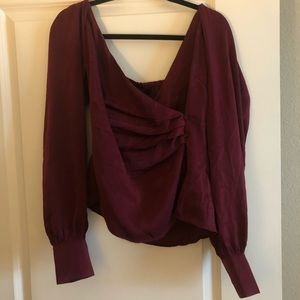 Silk feeling wrap top
